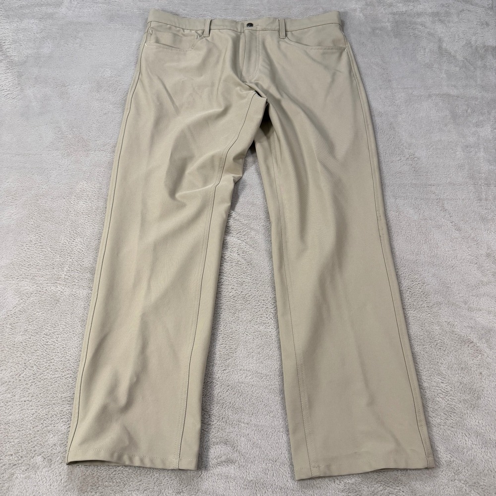 FootJoy Mens 35x30 Athletic Fit Golf Pant Khaki Tan Performance Stretch Trousers